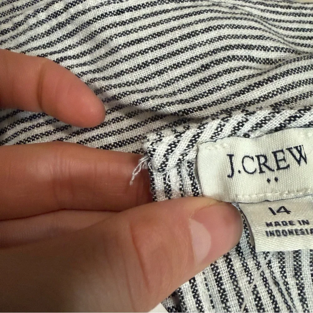 J crew Striped linen-blend sleeveless mini dress